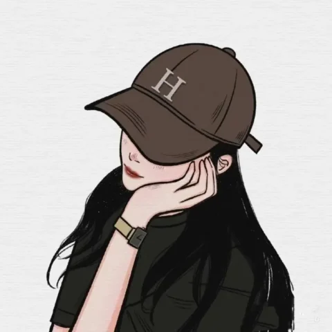Avatar cartoon girl cute che mặt, phong cách bí ẩn và dễ thương