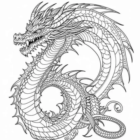 Tranh tô màu con rồng đẹp mắt cho trẻ em, giúp bé phát triển sáng tạo.