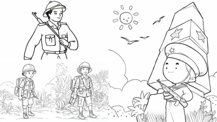100 Ảnh Tranh Tô Màu Chú Bộ Đội Đẹp Nhất Cho Bé Yêu Thích
