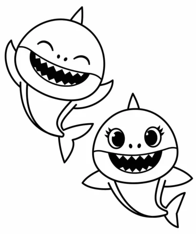 Bộ 100+ tranh tô màu baby shark giúp bé thỏa sức sáng tạo 1