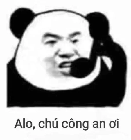 Meme công an được gấu trúc gọi hài hước