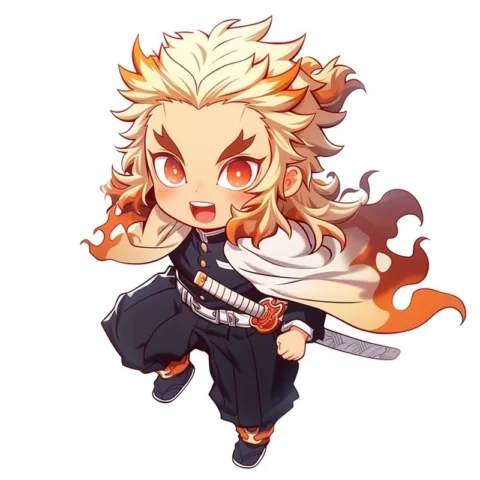 rengoku-20 Dáng vẻ hoạt hình siêu dễ thương của Rengoku Kyojuro chibi