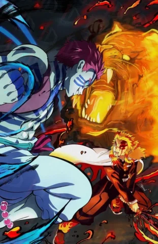 rengoku-31 Cuộc đối đầu đẫm nước mắt Akaza vs Rengoku