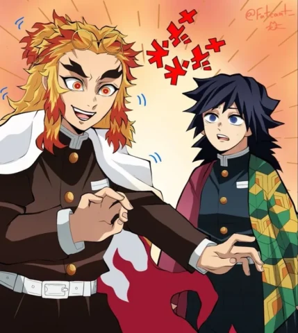 rengoku-35 Sự phối hợp hoàn hảo của Rengoku x Giyuu
