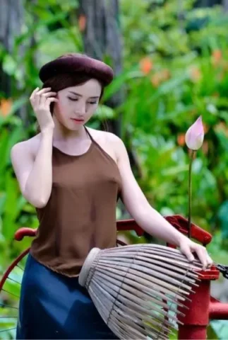 Ảnh gái quê xinh đẹp với nụ cười hiền hòa