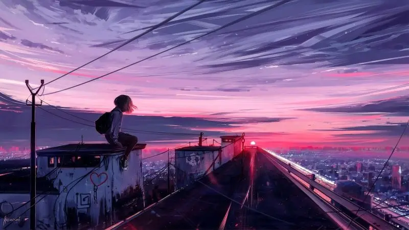 Hình ảnh anime nữ thất tình buồn bã