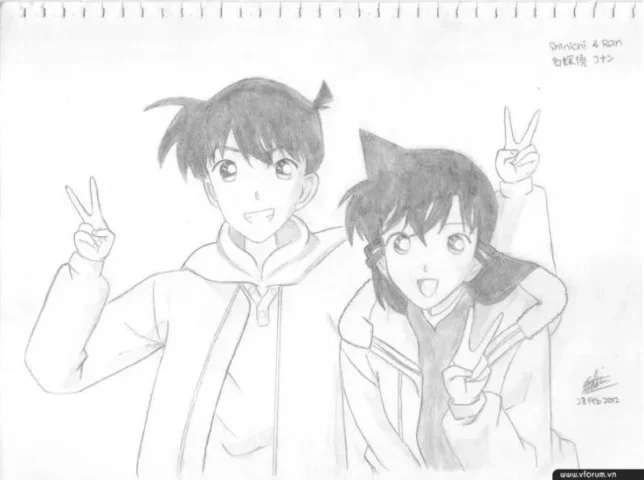 Hình anime nam vẽ bằng bút chì phác họa mạnh mẽ và cuốn hút
