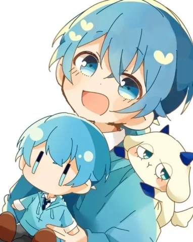 Avatar màu xanh dương cute, nổi bật với gam màu dịu nhẹ.