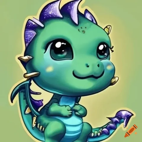 Hình ảnh rồng chibi siêu dễ thương dành riêng cho fan yêu thích hoạt hình.