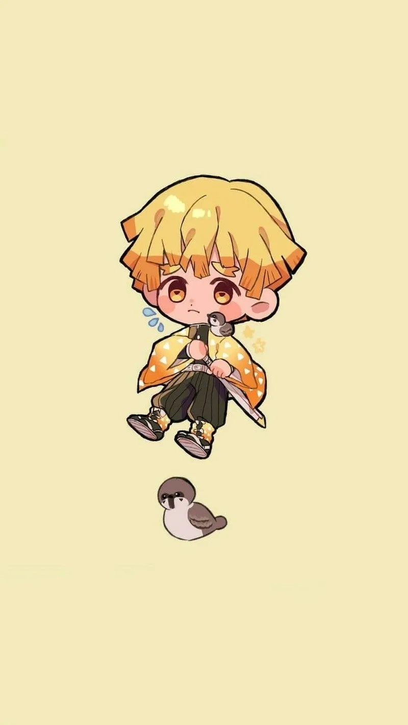 zenitsu-39 Dáng vẻ đáng yêu trong ảnh Zenitsu chibi